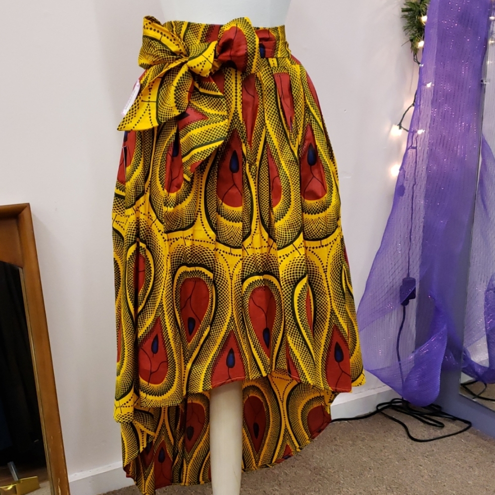 Ethnic print high low  skirt